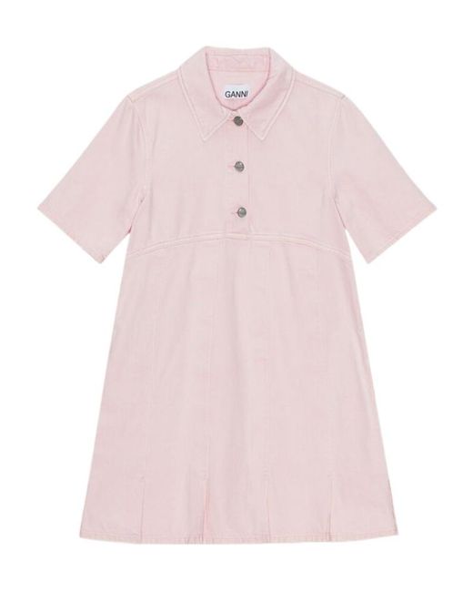 Ganni Pink Denim Mini Dress