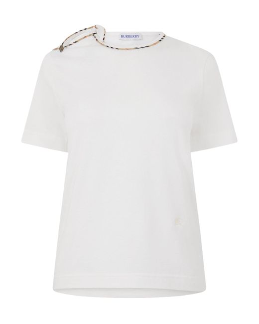 Burberry White Classic Crew Neck Short-Sleeve Shirt