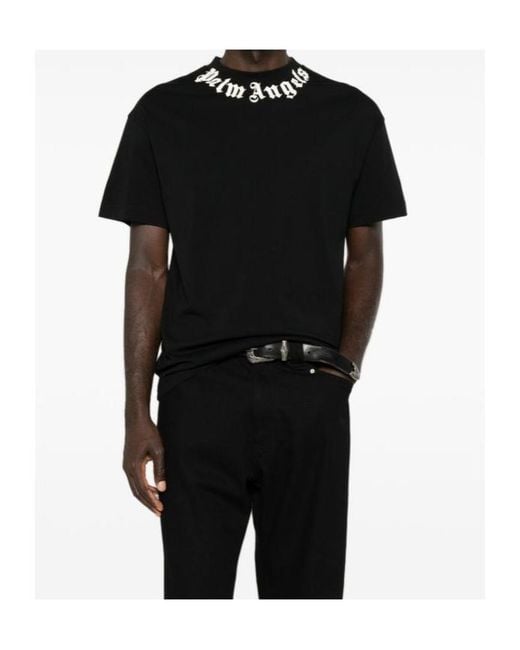 Palm Angels Black Logo T-Shirt for men