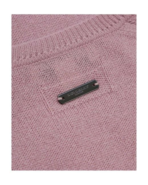 Burberry Purple Logo Knitted Pullover