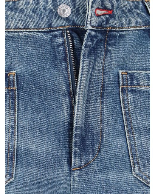 Victoria Beckham Blue Distressed Regular Fit Jeans