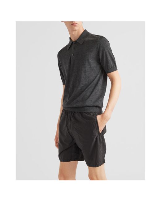 Prada Black Re-Nylon Swim Trunks for men