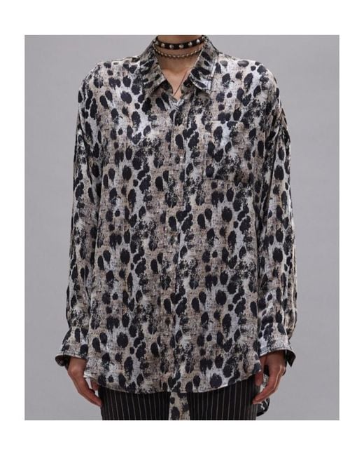 R13 Black Drop Neck Buttoned Shirt