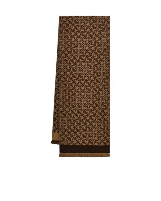 Ferragamo Brown Gancini Chain Scarf for men