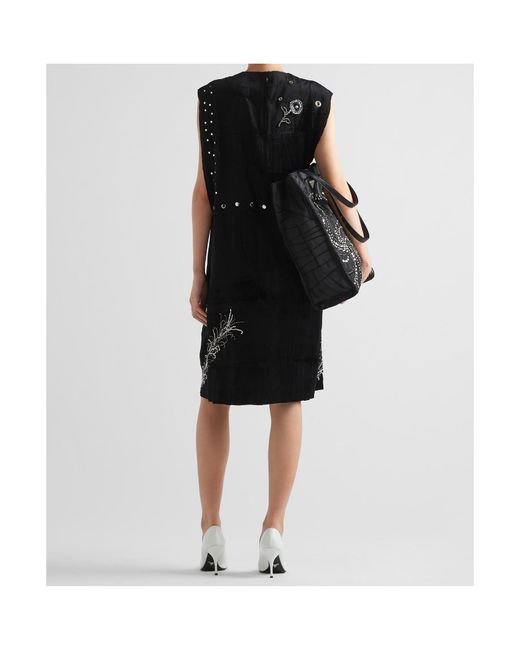 Prada Black Embroidered Velvet Dress