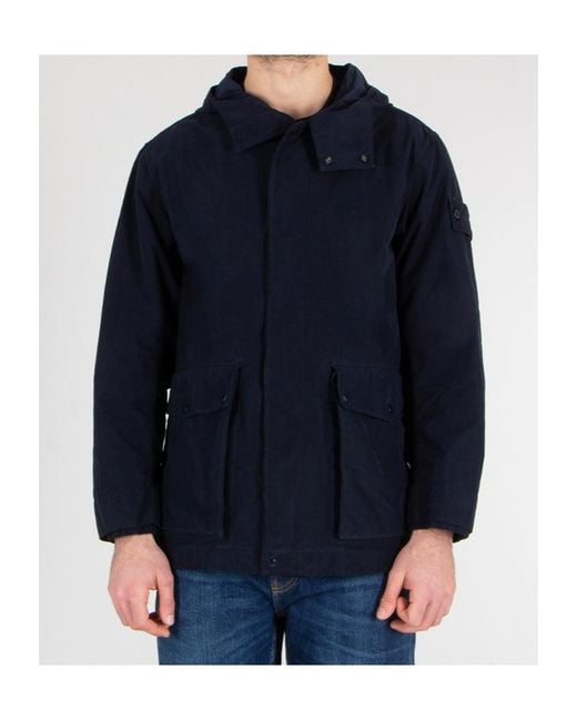 Stone Island Blue Logo Patch Hooded Jacket for men