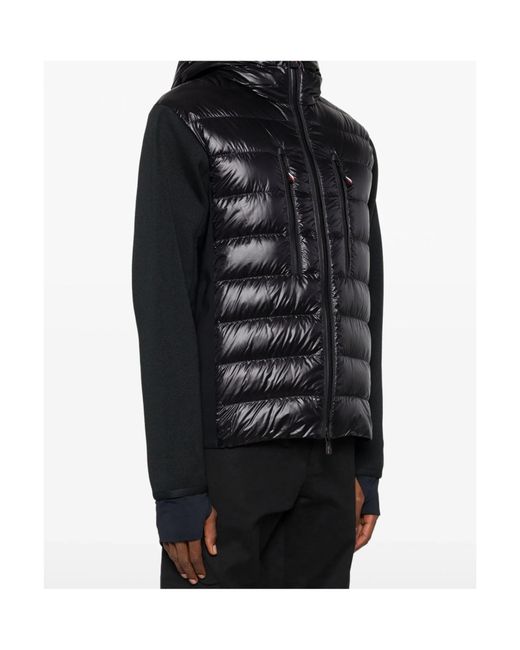 Moncler Black Grenoble Panelled Zip-Up Down Jacket for men