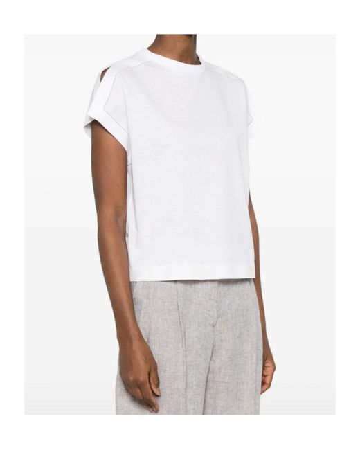 Peserico White Crew-Neck T-Shirt