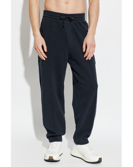 Emporio Armani Blue Drawstring Cargo Trousers for men