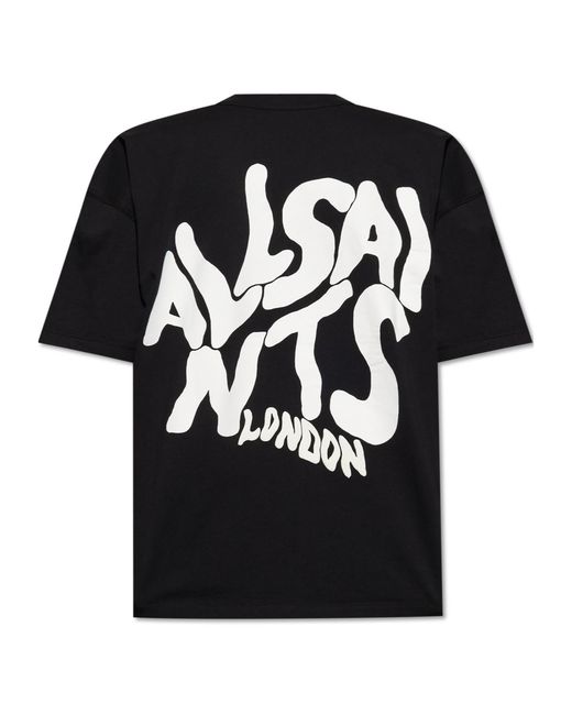 AllSaints Black Graphic Logo T-Shirt for men