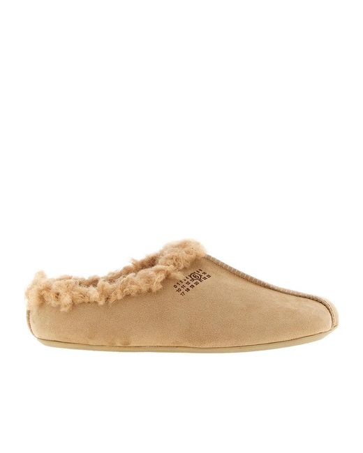 MM6 by Maison Margiela Brown Numeric-Print Slip-On Slippers