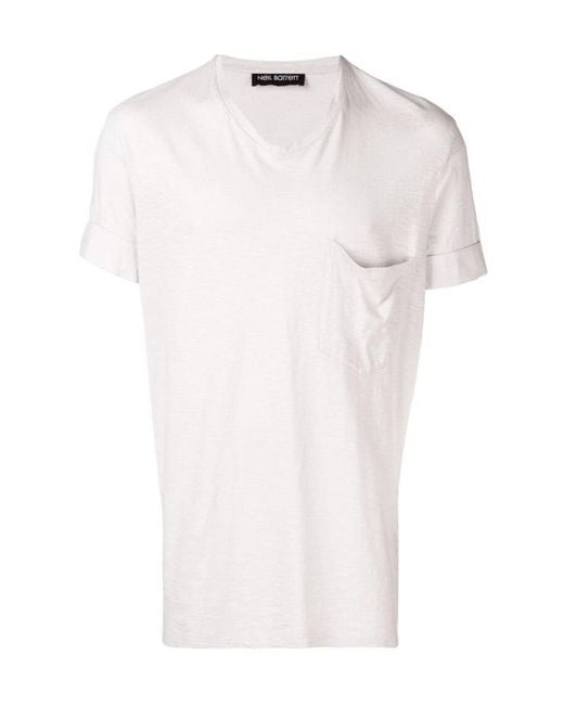 Neil Barrett White Logo Short Sleeve T-Shirt for men