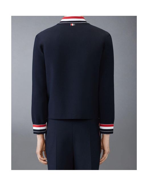 Thom Browne Blue Rwb-Stripe Bomber Jacket for men