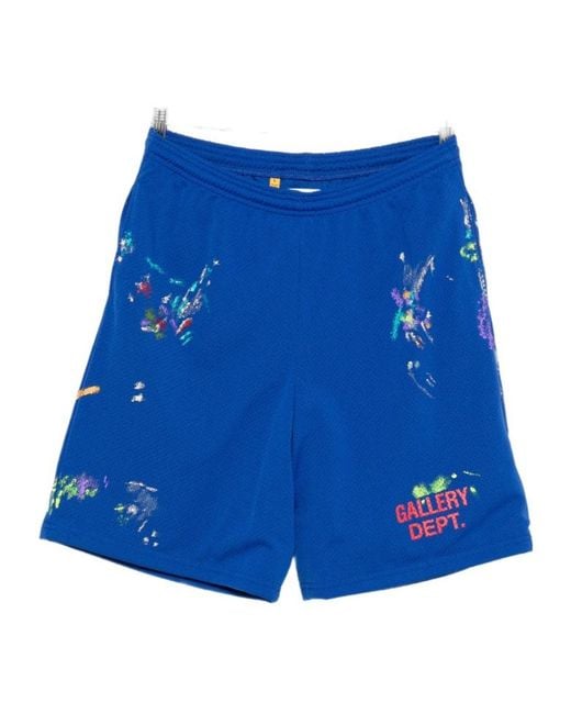 GALLERY DEPT. Studio Gym Hand-Painted Shorts in Blue for Men | Lyst