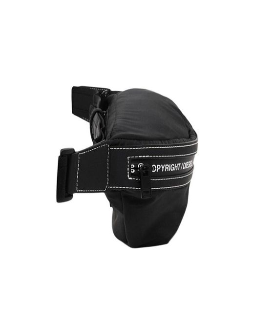 DIESEL Black Logo Collision Pattern Waist Bag for men