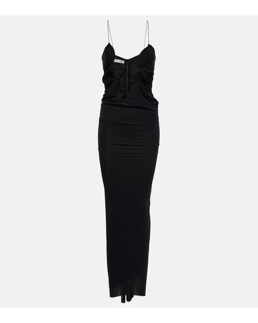 Christopher Esber Black Molded Venus Jersey Maxi Dress