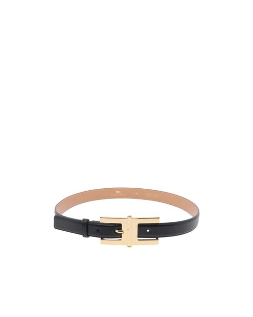 Elisabetta Franchi White Logo Buckle Belt