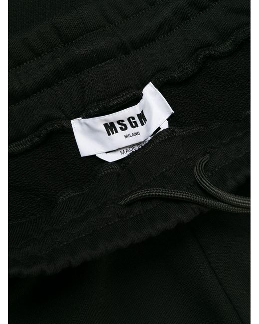 MSGM Black Colour-Block Track Pants