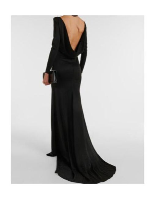 Alex Perry Black Satin Crêpe Corset Gown