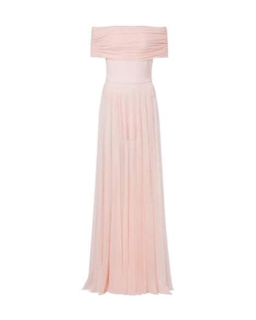 Norma Kamali Pink Semi-Sheer Mesh Maxi Dress
