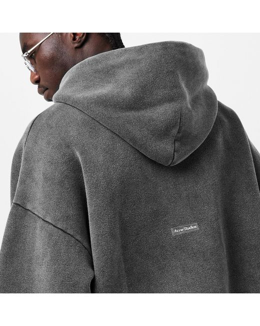Acne Gray Charcoal Cropped Hoodie for men