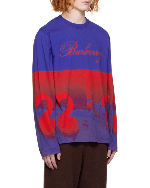 Burberry Blue Photograph-Print Cotton-Blend Sweatshirt for men