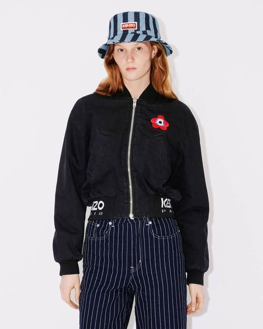 KENZO Black Target Zip-Up Bomber Jacket