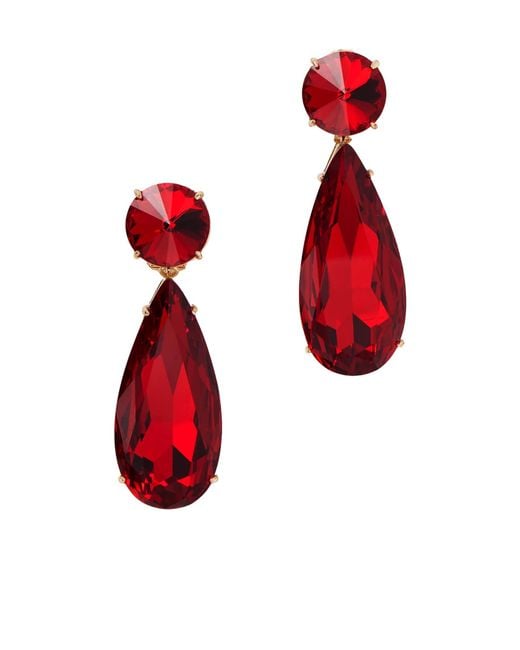 Carolina Herrera Red Tone Crystal Earrings