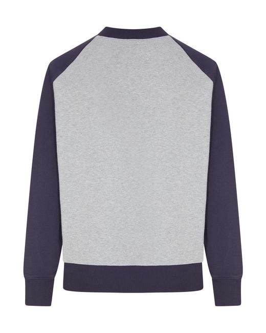 Miu Miu Blue Raglan-Sleeve Logo-Embroidered Sweatshirt