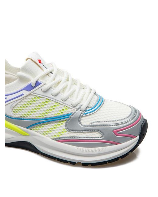 DSquared² White Dash Panelled Lace-Up Sneakers