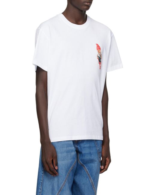 J.W. Anderson White Jw Anderson Gnome-Printed Crewneck T-Shirt for men