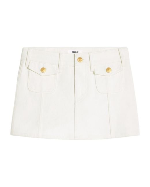 Céline White Mini Skirt