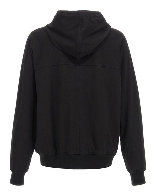 Rick Owens Black Zipped Windbreaker Hoodie for men