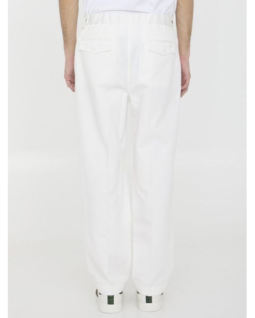 Gucci White Neutrals Trousers for men