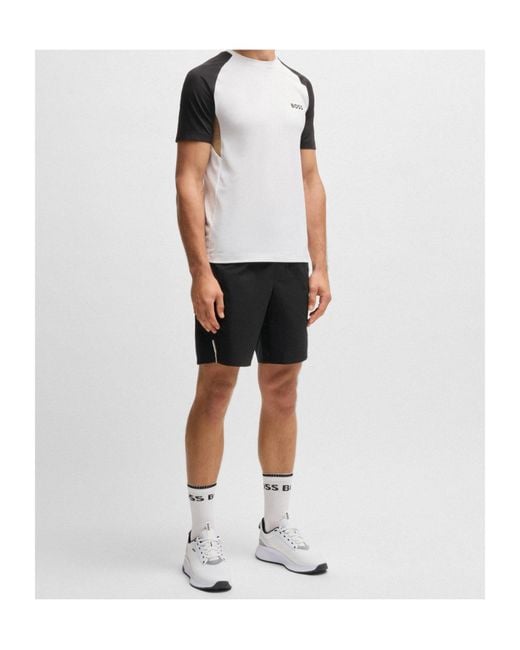 Boss White Logo Crew-Neck T-Shirt for men