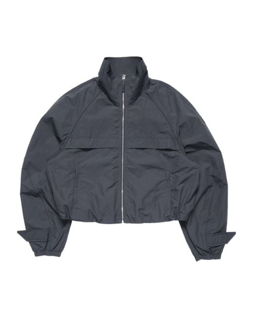Acne Blue Logo-Print High-Neck Jacket