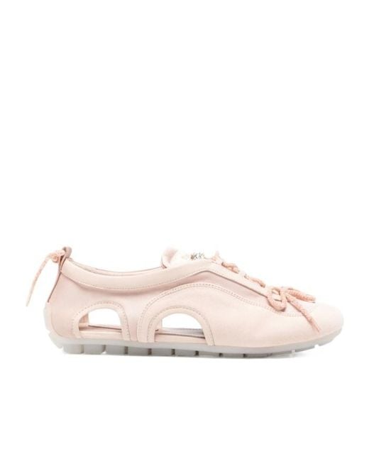 Simone Rocha Pink Hollow-Out Sneakers