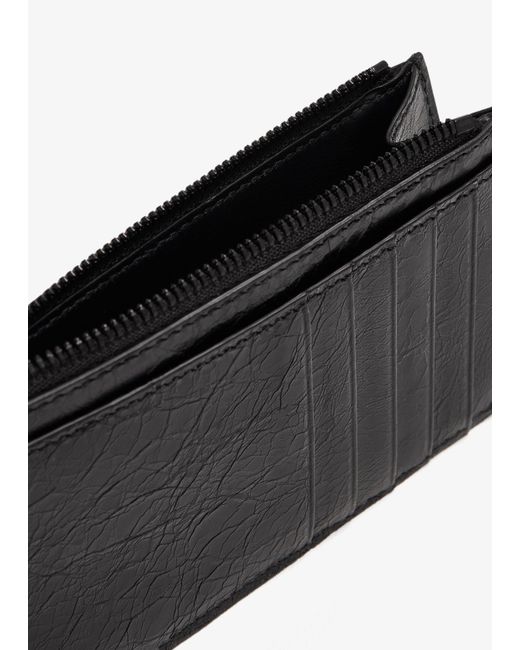 Balenciaga Black Monaco Zipped Long Card Holder for men