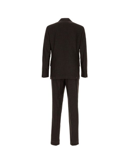 Brunello Cucinelli Black Single-Breasted Tailored Suit for men