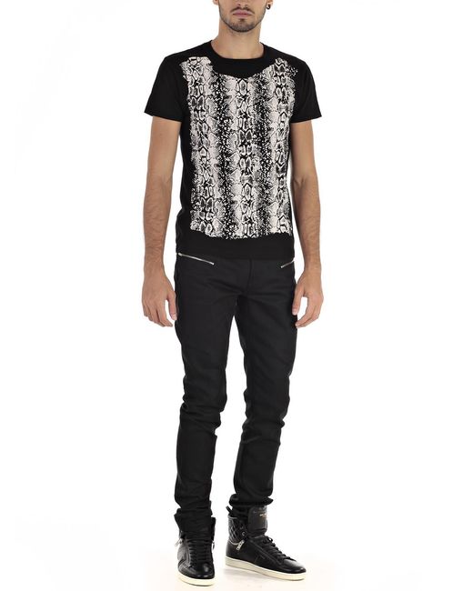 Saint Laurent Black Print T-Shirt for men