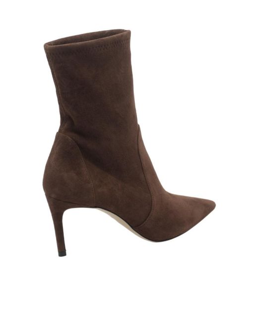 Stuart Weitzman Brown Pointed-Toe Ankle Boots