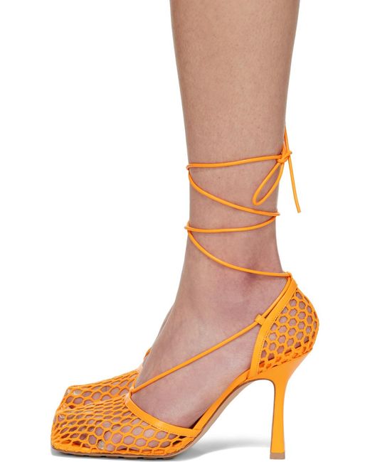 Bottega Veneta Metallic Squared-Toe Lace-Up Sandals