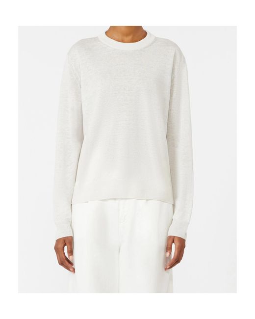Max Mara White Fervore Crewneck Knitted Jumper