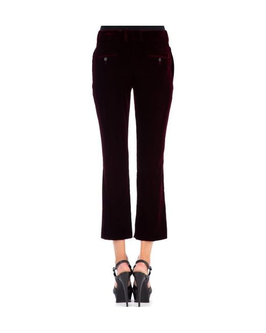 Saint Laurent Purple Cropped Flared Pants