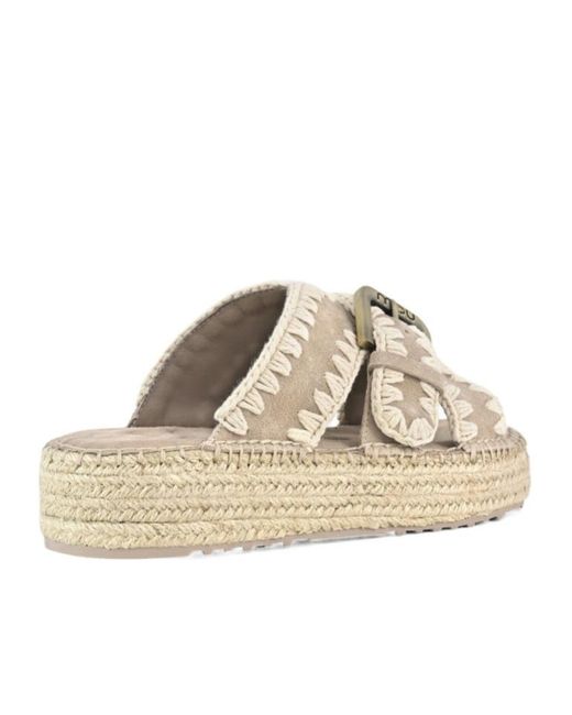 Mou White Crossover Strapped Sandals