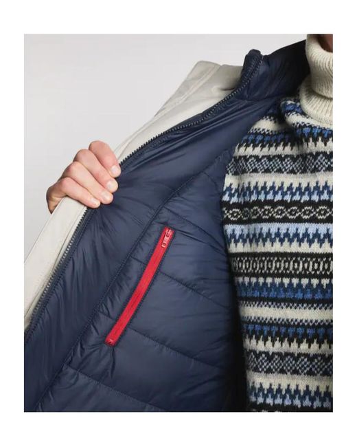 Fay White Padded Hooded Coat for men