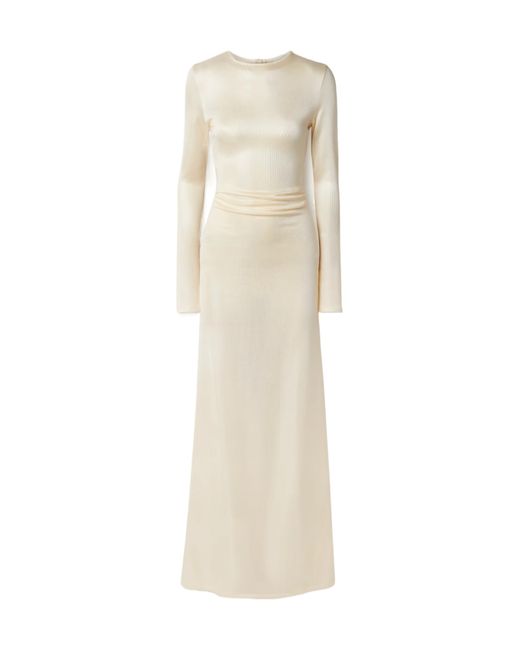 TOVE Natural Luella Gathered Stretch-Knit Maxi Dress