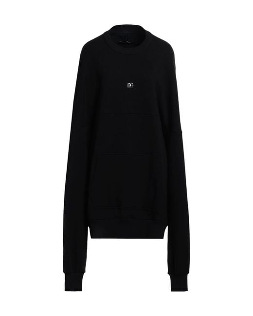 Dolce & Gabbana Black Solid Color Fleece Sweatshirt