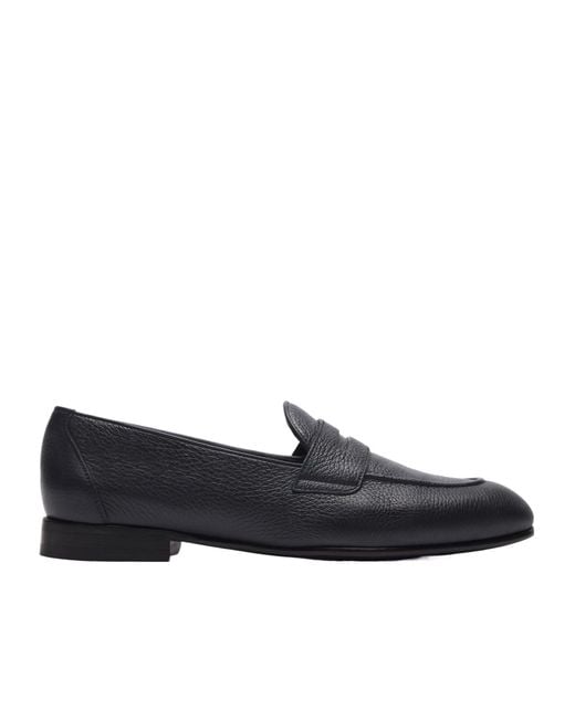 Brioni Black Midnight Deerskin Leather Appia Penny Loafers for men
