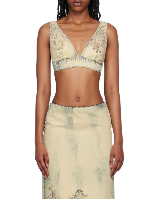 DIESEL White De Janys Fsc Denim Cropped Top
